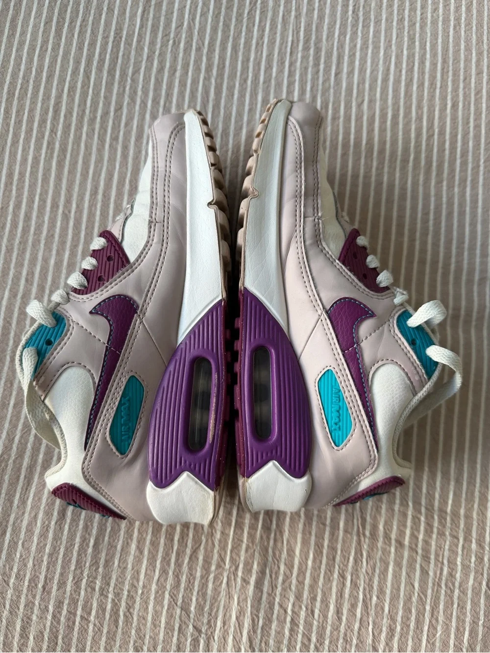 Nike Air Max White, Purple and Teal, 4Y